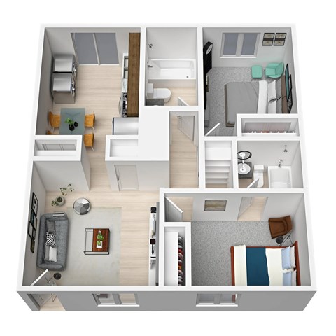 2B2B Floor Plan at Avondale Place Apartments, Avondale Estates, GA